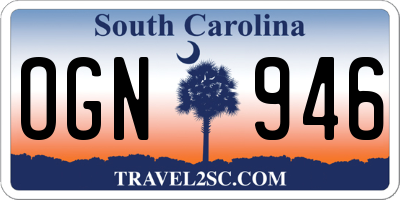 SC license plate OGN946