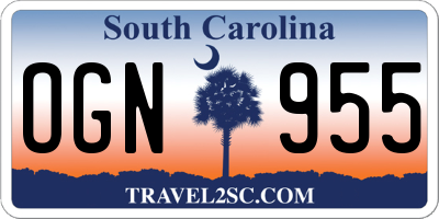 SC license plate OGN955