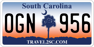 SC license plate OGN956