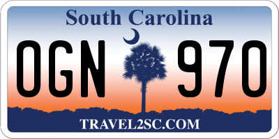 SC license plate OGN970