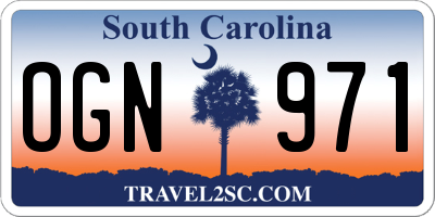 SC license plate OGN971