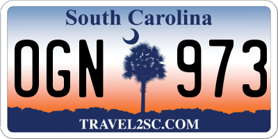 SC license plate OGN973
