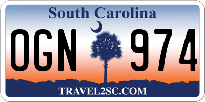 SC license plate OGN974