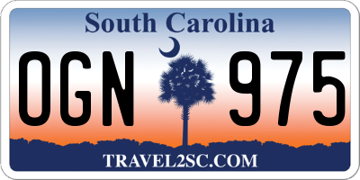 SC license plate OGN975