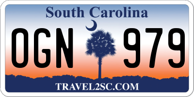 SC license plate OGN979