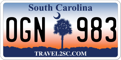 SC license plate OGN983