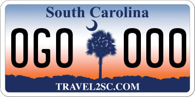 SC license plate OGO000