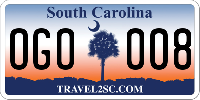 SC license plate OGO008