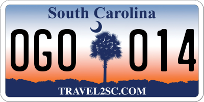 SC license plate OGO014