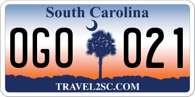 SC license plate OGO021