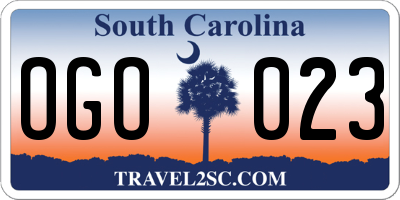 SC license plate OGO023