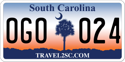 SC license plate OGO024