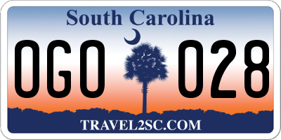 SC license plate OGO028