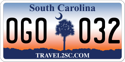 SC license plate OGO032