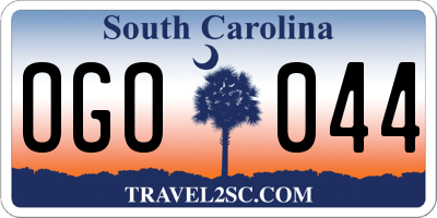 SC license plate OGO044