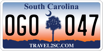 SC license plate OGO047