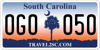 SC license plate OGO050