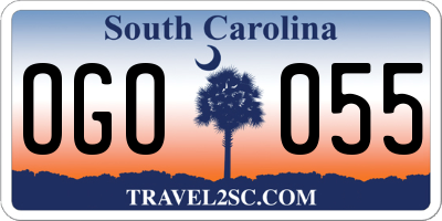SC license plate OGO055