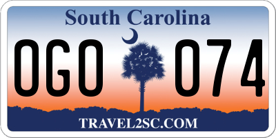 SC license plate OGO074