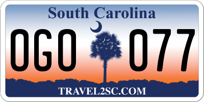 SC license plate OGO077
