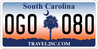 SC license plate OGO080