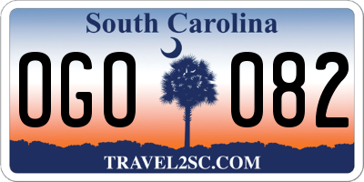 SC license plate OGO082