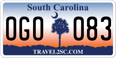 SC license plate OGO083