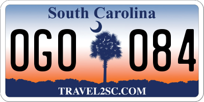 SC license plate OGO084