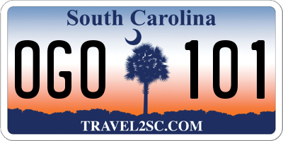 SC license plate OGO101