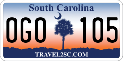 SC license plate OGO105