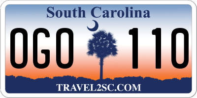 SC license plate OGO110