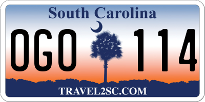 SC license plate OGO114