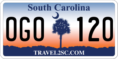SC license plate OGO120