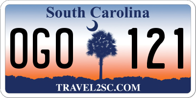 SC license plate OGO121