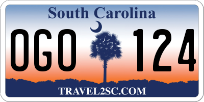 SC license plate OGO124