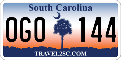 SC license plate OGO144