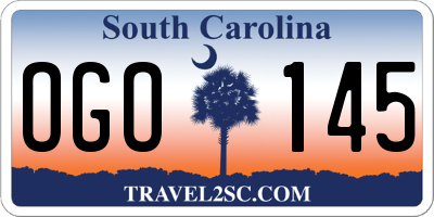 SC license plate OGO145