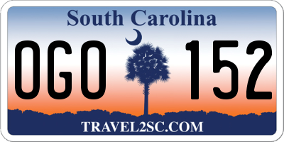 SC license plate OGO152