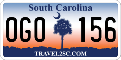 SC license plate OGO156