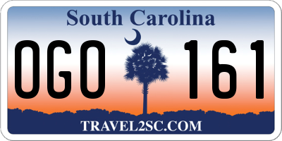 SC license plate OGO161