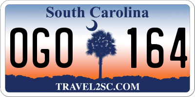 SC license plate OGO164
