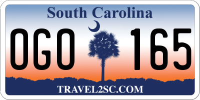 SC license plate OGO165