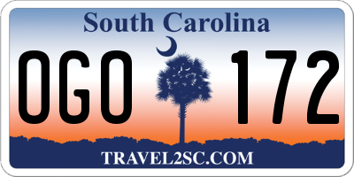 SC license plate OGO172