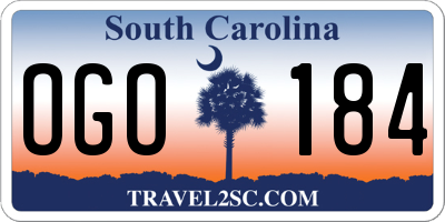SC license plate OGO184