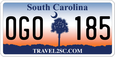 SC license plate OGO185