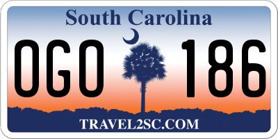 SC license plate OGO186