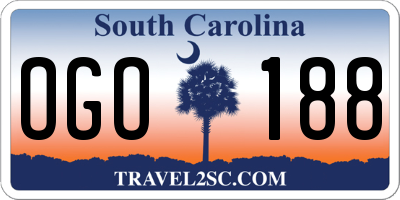 SC license plate OGO188