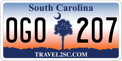 SC license plate OGO207