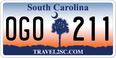 SC license plate OGO211