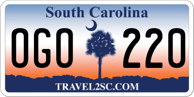 SC license plate OGO220